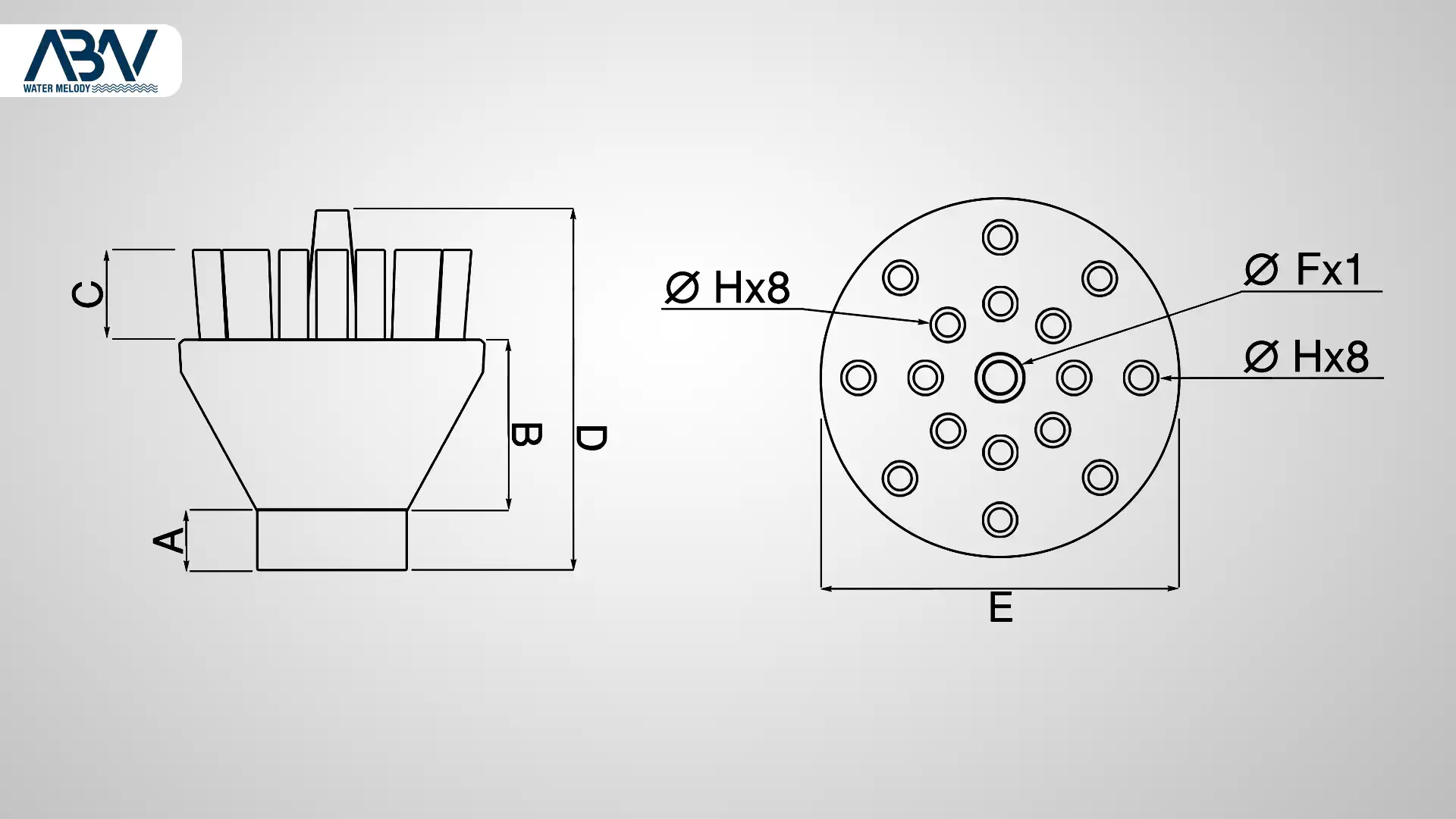 1 دبی و هد نازل آبنما کلاستر