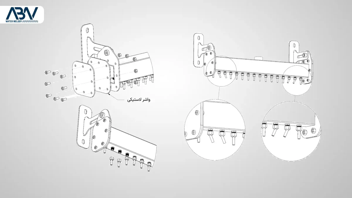 1 نصب نازل آبنما بارانی