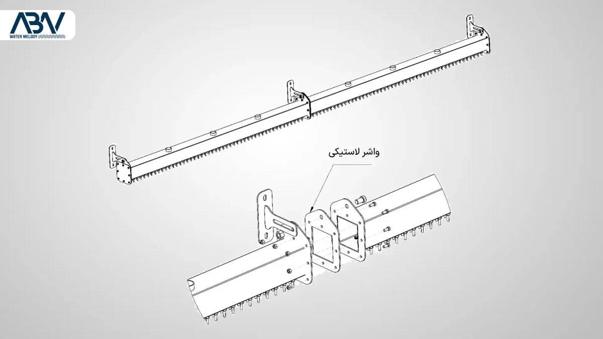 2 نصب نازل آبنما بارانی