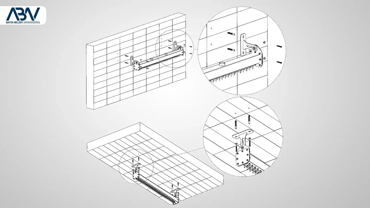 نصب نازل آبنما بارانی